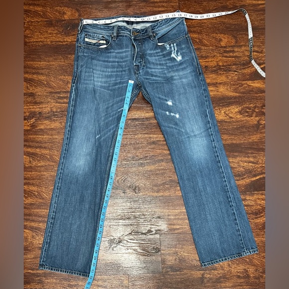 Diesel Men's 32x32 Zatiny Blue Button Fly Straight Leg Denim Jeans - Picture 3 of 10